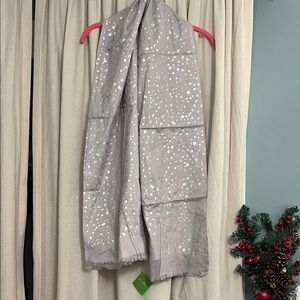 Vera Bradley Metallic Soft Fringe Scarf Great and Silver